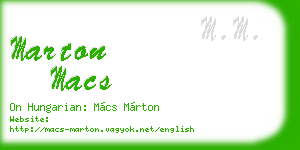 marton macs business card